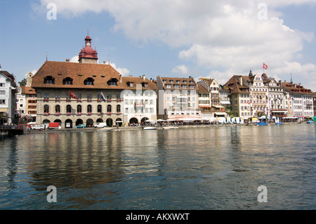 Vue panoramique de la vieille ville de Lucerne avec le lac de Lucerne, dans le canton de Lucerne, Suisse Banque D'Images