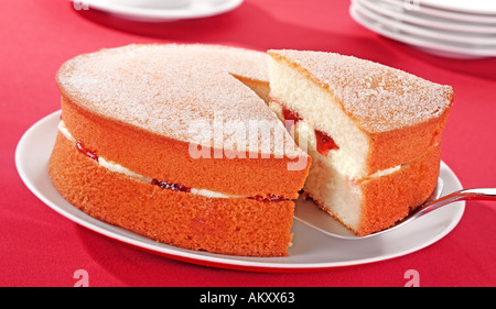 Gâteau aux framboises Banque D'Images