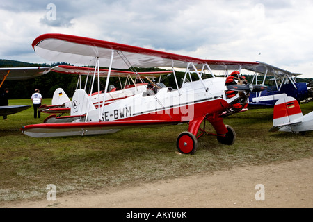 Biplan, Europe's big vintage avion réunion sur la Hahnweide, Kirchheim-Teck, Bade-Wurtemberg, Allemagne Banque D'Images