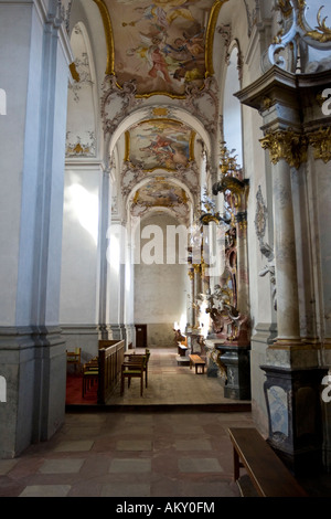 Église seigneuriale, vue de l'intérieur, Amorbach, Hesse, Allemagne Banque D'Images