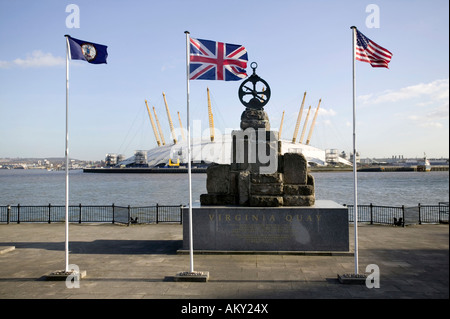 Virginie quay monument à East London UK Banque D'Images