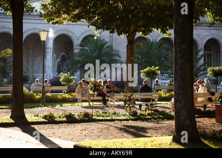 Spa garden Bad Kissingen, Rhoen, Franconia, Allemagne Banque D'Images