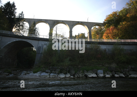 Viaduc Ferroviaire près de Luetisburg, Saint-Gall, Suisse Banque D'Images