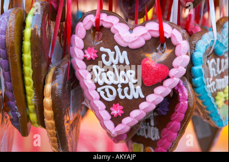 Gingerbread Hearts, close-up Banque D'Images