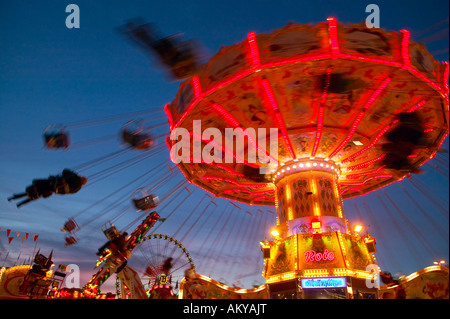 La nuit Chairoplane Banque D'Images