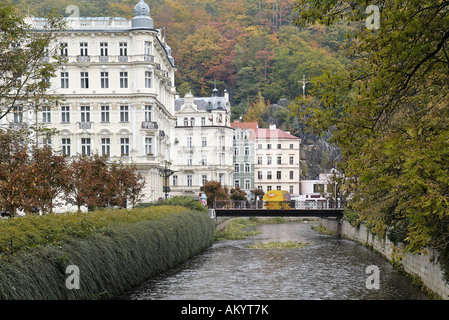 Grandhotel Pupp, vieille ville historique de Karlsbad, Carlsbad, Karlovy Vary, en Bohême de l'ouest, République Tchèque Banque D'Images