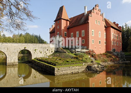 Le château de Cervena Lhota, sud de la Bohême, République Tchèque Banque D'Images