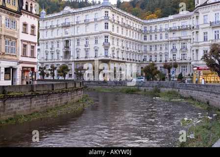 Grandhotel Pupp, vieille ville historique de Karlsbad, Carlsbad, Karlovy Vary, en Bohême de l'ouest, République Tchèque Banque D'Images