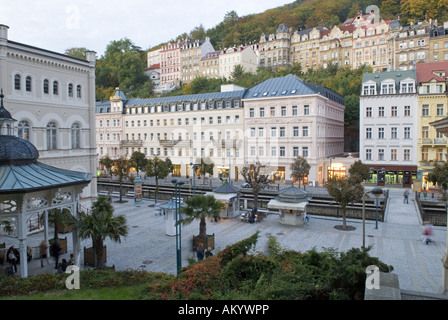 Vieille ville historique de Karlsbad, Carlsbad, Karlovy Vary, en Bohême de l'ouest, République Tchèque Banque D'Images