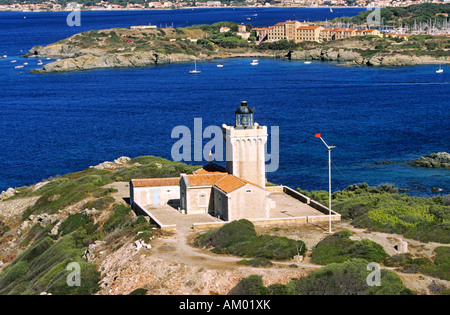 La France, Var, ile des Embiez, l'île du Grand Rouveau (vue aérienne) Banque D'Images