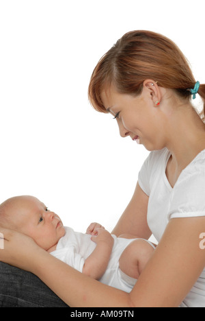 Teenage girl with baby Banque D'Images