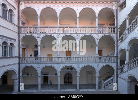 Château de Porcia cour Arcade, Spittal an der Dau, Carinthie, Autriche Banque D'Images