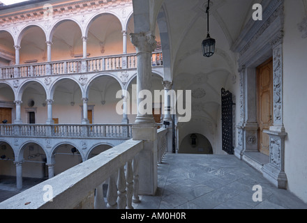 Château de Porcia cour Arcade, Spittal an der Dau, Carinthie, Autriche Banque D'Images