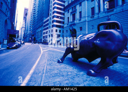 Bull sur Wall Street NYC Banque D'Images