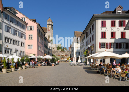 Rapperswil - la place du marché - canton de St-Gall, Suisse, Europe. Banque D'Images