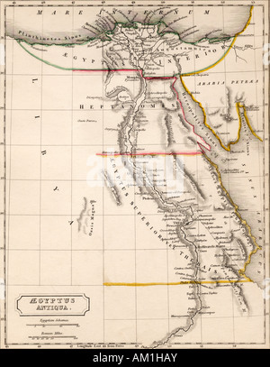 Carte de l'Egypte, Aegyptus Antiqua. Dessiné et gravé par Sydney Hall c 1826 Banque D'Images