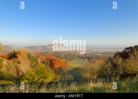 Une vue de l'Hegau landscape - Baden Württemberg, Allemagne l'Europe. Banque D'Images