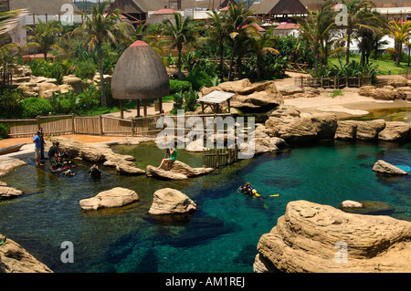 Tuba lagoon au uShaka Marine World theme park, Durban, Afrique du Sud Banque D'Images