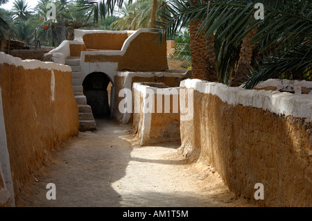 Lane dans la vieille ville de Ghadamès, UNESCO world heritage, Libye Banque D'Images