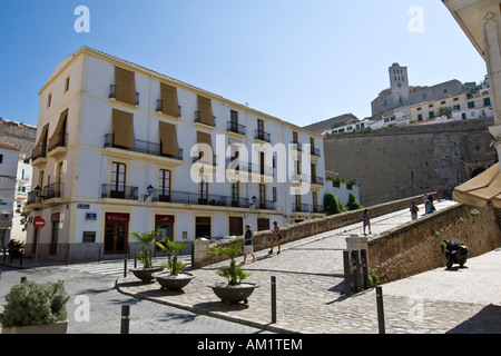 Vieille ville d'Eivissa, Dalt Vila, Ibiza, Baléares, Espagne Banque D'Images