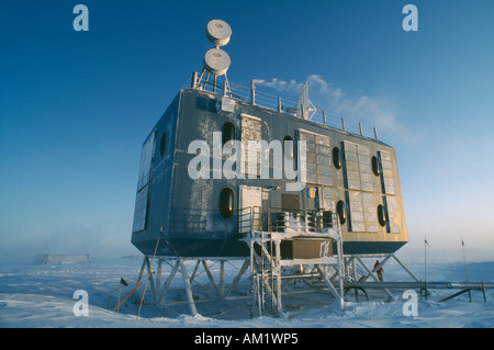 Antarctique Pôle Sud Pôle Sud Scott Amundsen nous élevés Station dortoir Banque D'Images