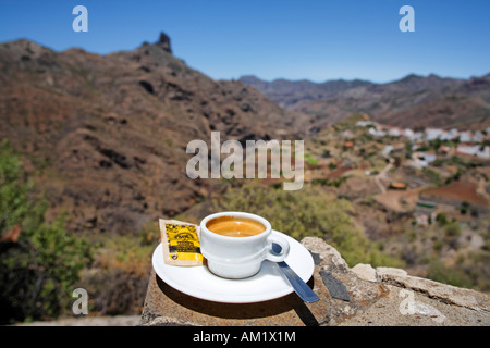 Cafe solo, Tejeda, Gran Canaria, Espagne Banque D'Images