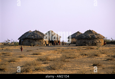 Village massaï près de Mto wa Mbu, Tanzanie Banque D'Images