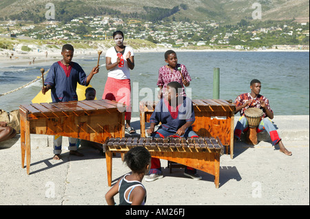 Des musiciens de rue, Marimba Band, Hout Bay, Cape Town, West Cape, Afrique du Sud Banque D'Images