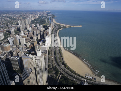 Géographie / voyages, USA, New York, Chicago, vue sur la ville / paysages urbains, voir à partir de la John Hancock Tower,-Additional-Rights Clearance-Info-Not-Available Banque D'Images