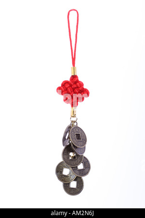 Nœud de chance Chinois isolé fortune bénisse bonne chance et paix Banque D'Images