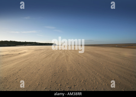 Tempête de sable sur la mer côté puits Norfolk UK Banque D'Images