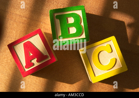 Childs toy blocks : a,b,c'est Banque D'Images