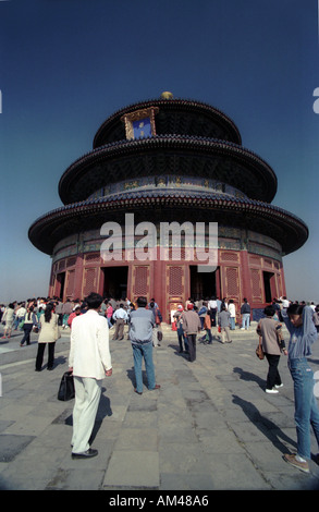 Perspective déformée du Temple du Ciel à Pékin, Chine Banque D'Images