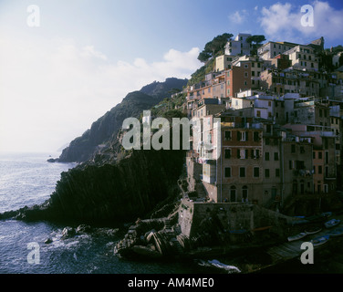 Riomaggiore, Cinque Terre, la Ligurie Banque D'Images