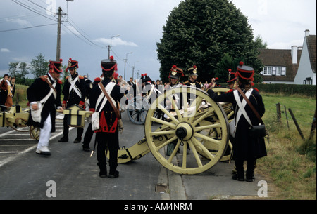 Re-énaction de la bataille de Waterloo, à Plancenoit, Belgique Banque D'Images