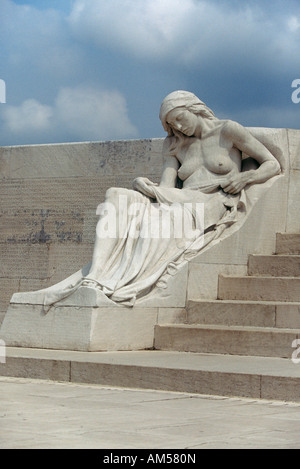 Détail de la crête de Vimy, Mémorial de la PREMIÈRE GUERRE MONDIALE France Banque D'Images