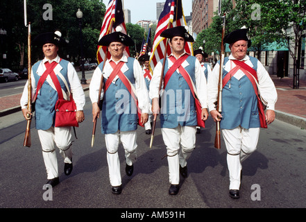 Guerre de 1812 parade reconstitueurs à Boston Banque D'Images