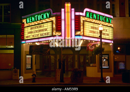 Lexington Kentucky marquee neon sign pour cinéma disant Kentucky Banque D'Images