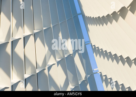 Détail de la structure de toit en acier Windhover salle de réception de Santiago Calatrava Milwaukee Art Museum Quadracci Pavilion. Banque D'Images