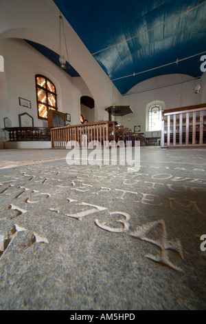 Intérieur de l'église forteresse de Galle au Sri Lanka. Ancienne Groote Kerk avec pierre tombale néerlandais avec l'année 1734. Le Sri Lanka. Banque D'Images