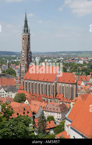 Église Saint Martin, Landshut, Basse-Bavière, Bavière, Allemagne Banque D'Images
