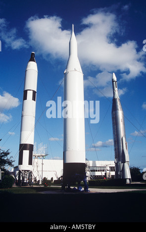 Rocket Garden, John F Kennedy Space Center, Merritt Island, près de Cap Canaveral, Brevard County, Floride, États-Unis Banque D'Images