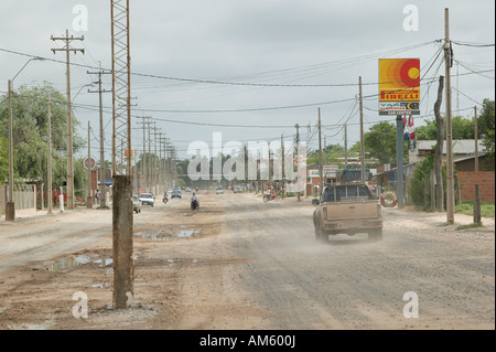 Main street, Loma Plata, du Chaco, le Paraguay Banque D'Images