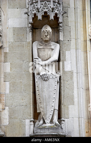 Sculpture de l'hôtel de ville médiéval de Bruges, Flandre occidentale, Belgique Banque D'Images