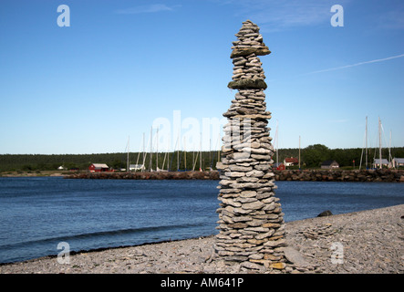 Sur la plage de Lickehamn, Gotland, Suède Banque D'Images