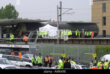 Accident ferroviaire de Potters Bar Hertfordshire UK Banque D'Images