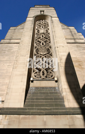 La sculpture décorative de la du côté de l'extension de l'hôtel de ville de Manchester. Banque D'Images