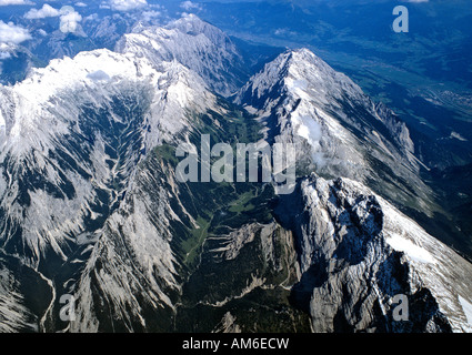 Le sud de l'Karwendelkette, main droite Hall et l'Inntal, main gauche, Rosslochumrahmung Karwendel, Tyrol, Autriche Banque D'Images