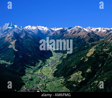 La vallée de Stubai, Neustift, Alpes de Stubai, Tyrol, Autriche Banque D'Images