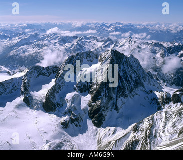 Dans Watzespitze l'Kaunergrat, Alpes Ötztal, Tyrol, Autriche Banque D'Images